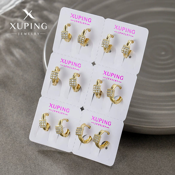 Alloy Electroplated Geometric Style Micropaved Zircon Women's Earrings Wholesale