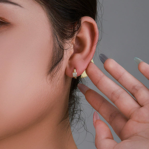 Alloy Electroplated Geometric Style Micropaved Zircon Women's Earrings Wholesale