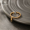 Alloy Electroplated Geometric Style Women's Ring With Micropaved Zircon And Zipper Design
