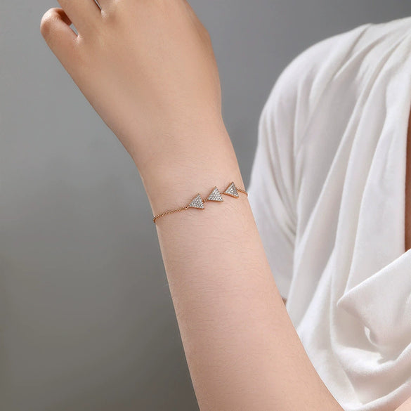 Alloy Electroplated Geometric Triangle Bracelet For Women