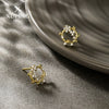 Alloy Electroplated Geometric Women's Earrings With Microinlaid Zircon Simple Design