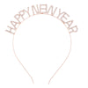 Alloy Electroplated Happy New Year Letter Headband For Women