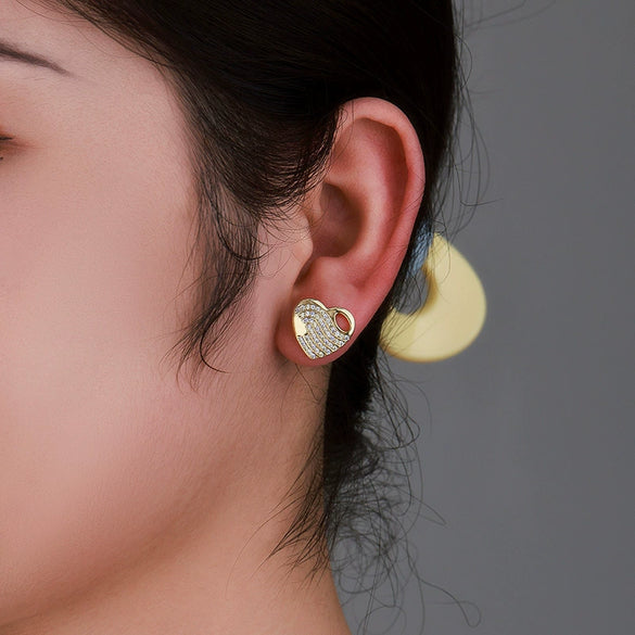 Alloy Electroplated Heart Shape Small Earrings For Women