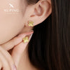 Alloy Electroplated Honeycomb Four Leaf Clover And Flower Shaped Women's Earrings Simple Style
