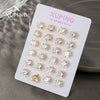 Alloy Electroplated 24K Gold Fourclaw Single Zircon Women's Casual Style Earrings