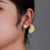 Alloy Electroplated Lady Style Imitation Pearl And Micropaved Zircon Earrings For Women