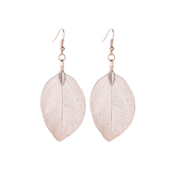 Alloy Electroplated Leaf Design Sense Women's Earrings