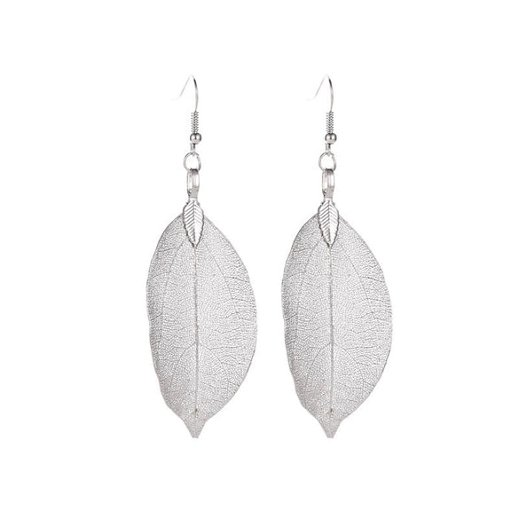 Alloy Electroplated Leaf Design Sense Women's Earrings