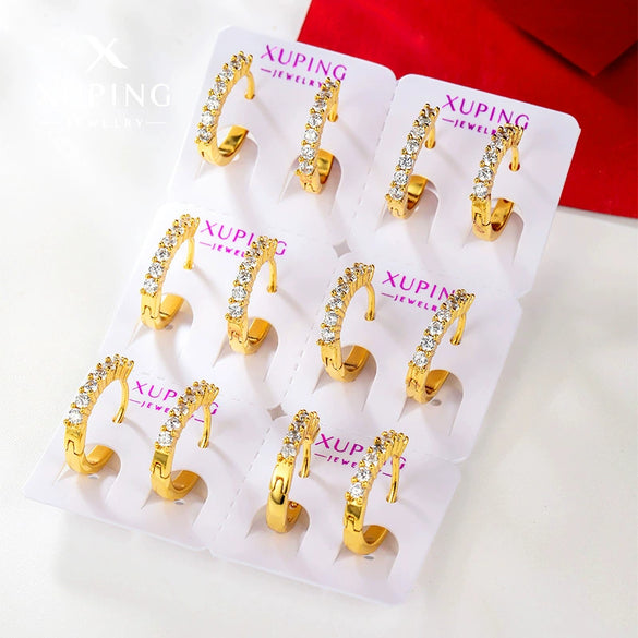 Alloy Electroplated Light Luxury Geometric Zircon Inlaid Women's Earrings