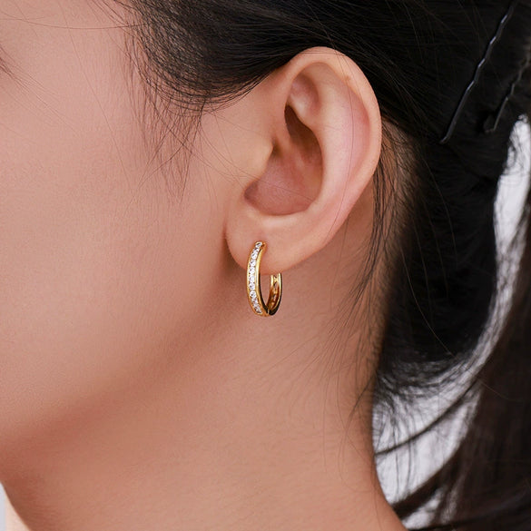 Alloy Electroplated Light Luxury Style Women's Micropaved Zircon Earrings
