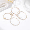 Alloy Electroplated Love Letter Geometric Knotted Bracelet Set Four Piece Bracelet Combination