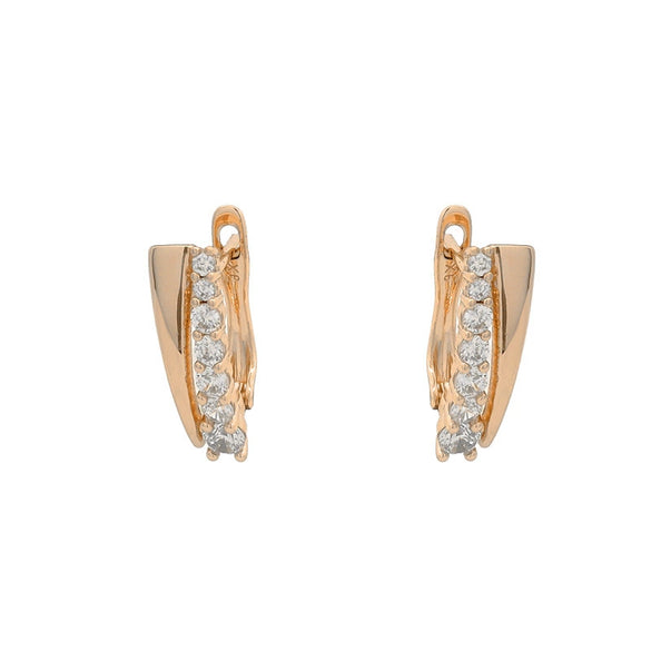 Alloy Electroplated Microencrusted Zircon Minimalist Style Women's Earrings