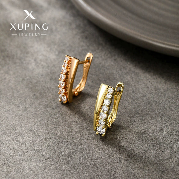 Alloy Electroplated Microencrusted Zircon Minimalist Style Women's Earrings