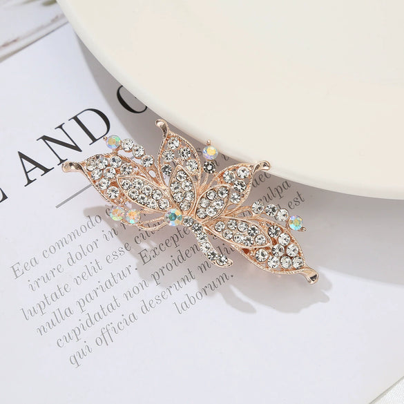 Alloy Electroplated Minimalist Diamondencrusted Hairpin For Women
