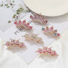 Alloy Electroplated Minimalist Diamondencrusted Hairpin For Women