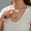Alloy Electroplated Niche Style Flower Shaped Rose Melon Seed Buckle Necklace Pendant With Micropaved Zircon