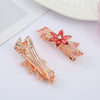 Alloy Electroplated Rhinestone Crystal Flower Plate Ponytail Hair Spring Clip Hairpin For Women