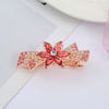 Alloy Electroplated Rhinestone Crystal Flower Plate Ponytail Hair Spring Clip Hairpin For Women