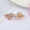Alloy Electroplated Rhinestone Crystal Flower Plate Ponytail Hair Spring Clip Hairpin For Women