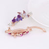 Alloy Electroplated Rose Flower Rhinestone Butterfly Women's Hairpin Hair Accessory