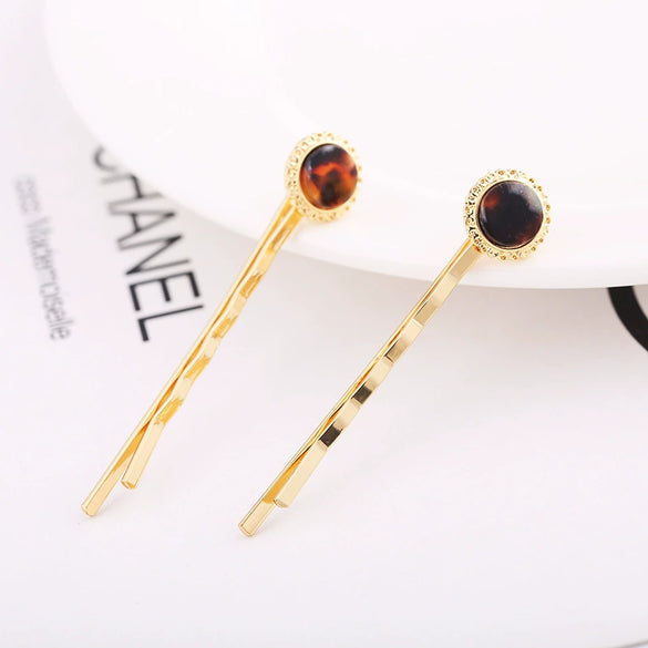 Alloy Electroplated Round Acetate Clip Hairpin Women's Hair Accessories