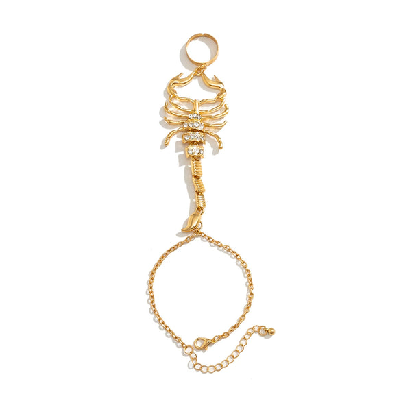 Alloy Electroplated Scorpion Zodiac Animal Threedimensional Finger Bracelet For Women