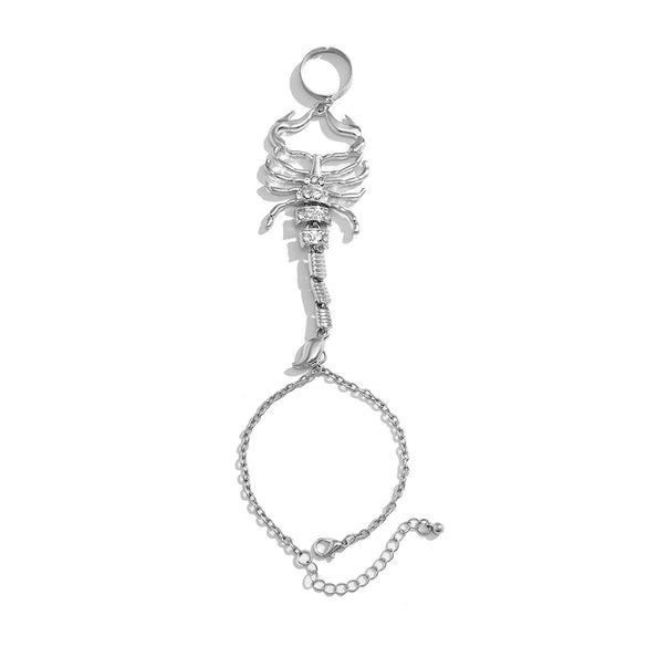 Alloy Electroplated Scorpion Zodiac Animal Threedimensional Finger Bracelet For Women
