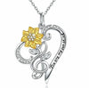 Alloy Electroplated Sunflower Pendant Clavicle Chain For Ladies