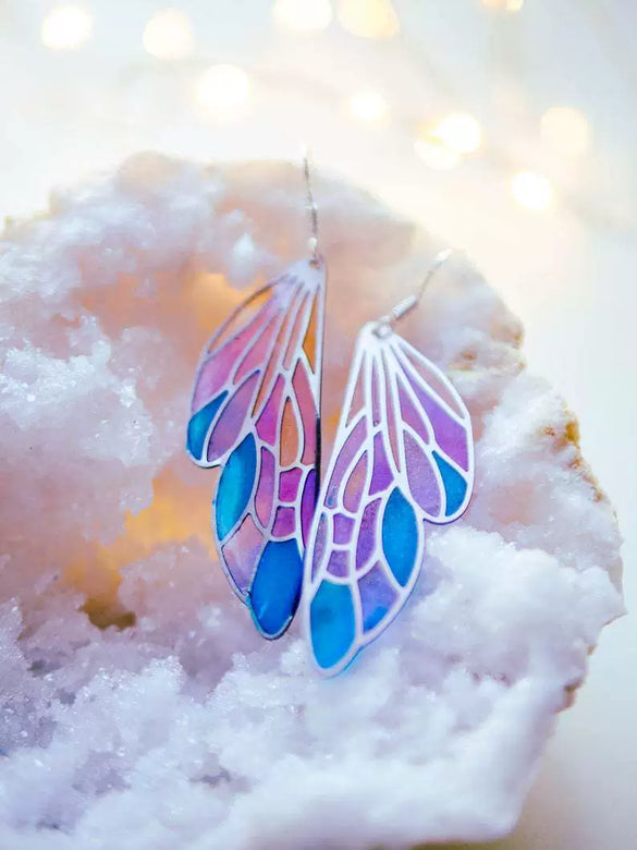 Alloy Electroplated Wings Butterfly Earrings For Women