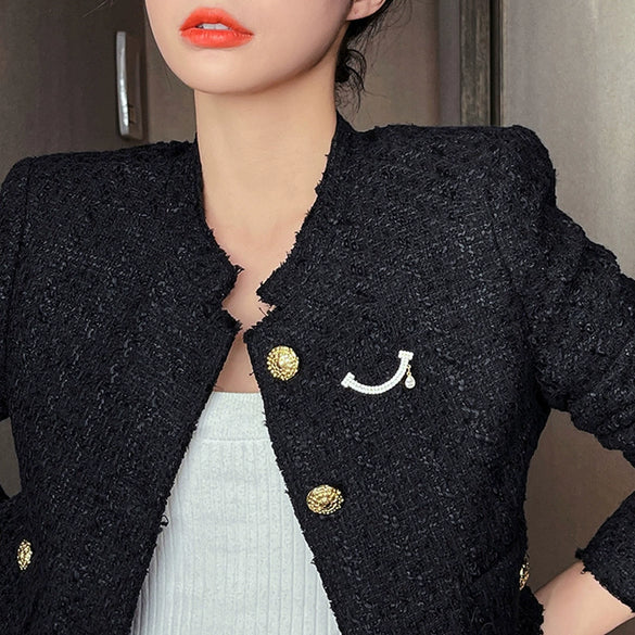 Alloy Electroplated Women's Natural Style Smile Brooch Pin Accessories