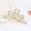 Alloy Electroplated Women's Rhinestone Pearl Hair Shark Clip With Bow Design