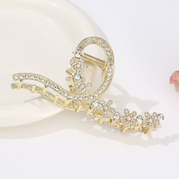 Alloy Electroplated Women's Rhinestone Pearl Hair Shark Clip With Bow Design