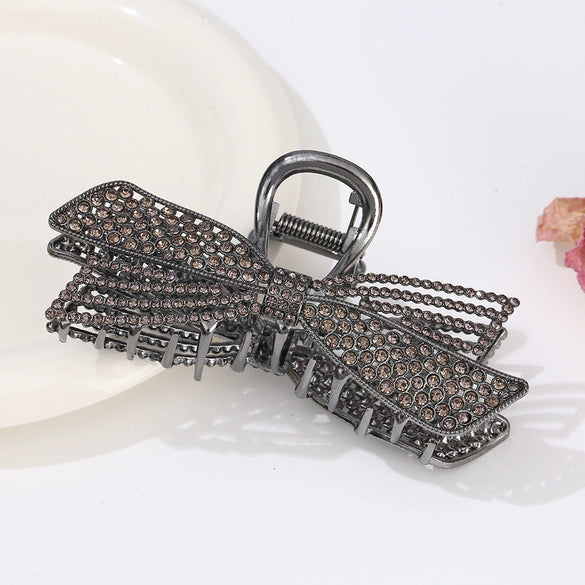 Alloy Electroplated Women's Rhinestone Pearl Hair Shark Clip With Bow Design
