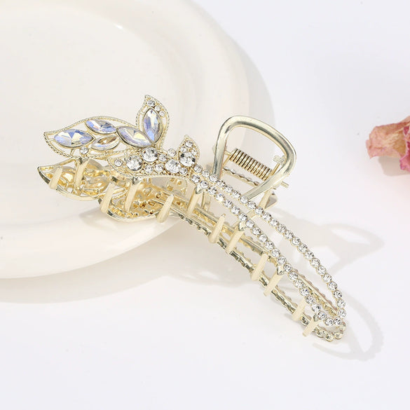 Alloy Electroplated Women's Rhinestone Pearl Hair Shark Clip With Bow Design