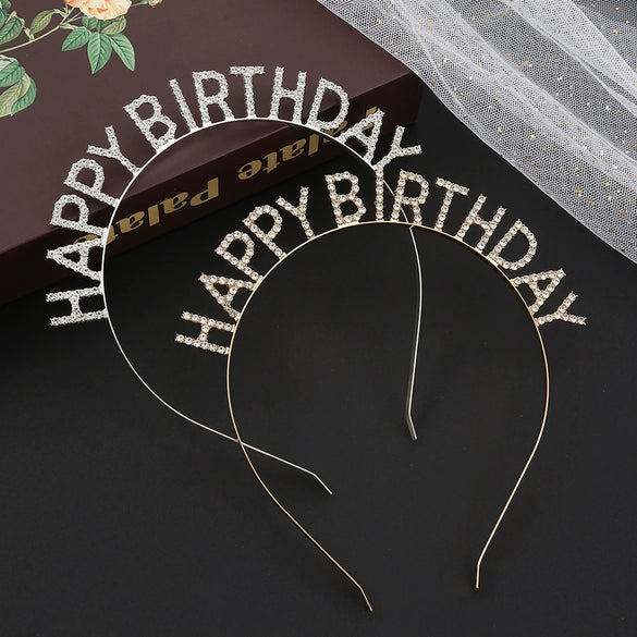 Alloy Electroplating Female Birthday Letter Headband