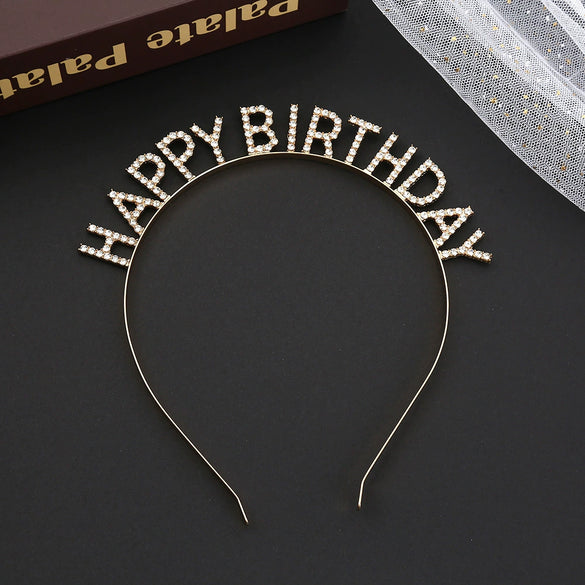 Alloy Electroplating Female Birthday Letter Headband
