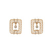 Alloy Electroplating Geometric Fashionable Microencrusted Zircon Simple Niche Design Earrings