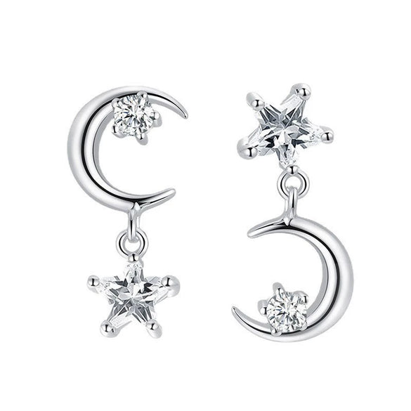 Alloy Electroplating Geometric Star Moon Tassel Women's Ear Jewelry