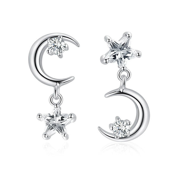 Alloy Electroplating Geometric Star Moon Tassel Women's Ear Jewelry