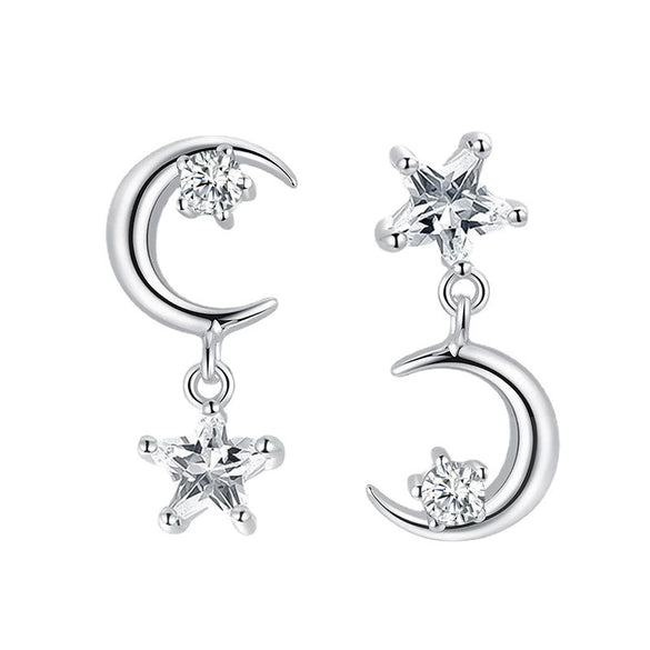 Alloy Electroplating Geometric Star Moon Tassel Women's Ear Jewelry