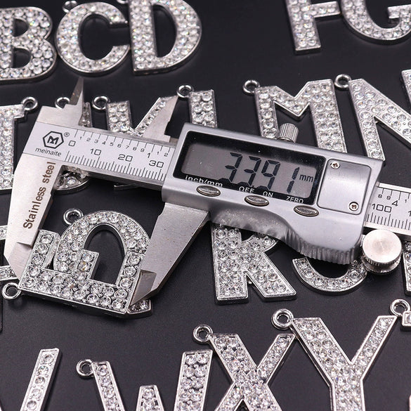 Alloy English Letter Keychain And Bag Pendant Luggage Accessories With Diamond Embedded
