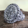 Alloy Exaggerated Distressed Plants And Flowers Ring