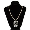 Alloy Exaggerated Geometric Fiveleaf Flower Pendant Necklace With Electroplating Design