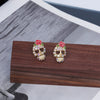 Alloy Exaggerated Punk Style Retro Cartoon Characters Rose Skull Microinlaid Women's Jewelry Earrings