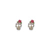 Alloy Exaggerated Punk Style Retro Cartoon Characters Rose Skull Microinlaid Women's Jewelry Earrings