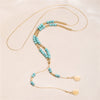 Alloy Fake Turquoise Handmade Geometric Multilayered Women's Necklace With Snake Bone Chain And Electroplating