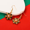 Alloy Fashion Festival Element Elk Snowflake Christmas Stocking Diamond Earrings For Women