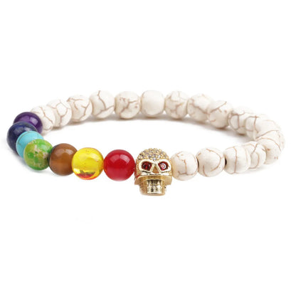 Alloy Fashion Skeleton Skull Bracelet  (Volcanic Stone) Nhyl0365-Volcanic-Stone