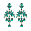 Alloy Fashion Style Diamondinlaid Dropshaped Flower Earrings For Women