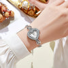 Alloy Fashionable Heart Shape Dial Bracelet Watch With Lobster Clasp